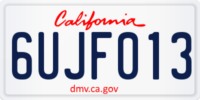 CA license plate 6UJF013