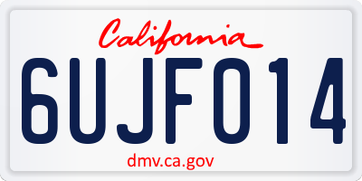 CA license plate 6UJF014