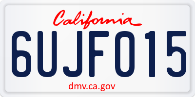 CA license plate 6UJF015