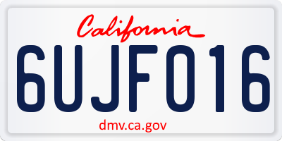 CA license plate 6UJF016