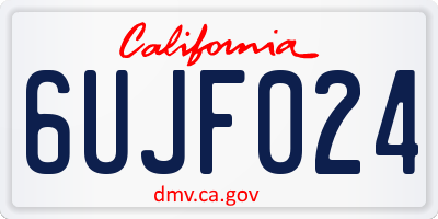 CA license plate 6UJF024