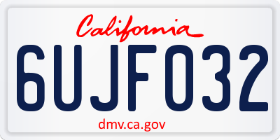 CA license plate 6UJF032