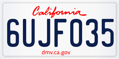 CA license plate 6UJF035