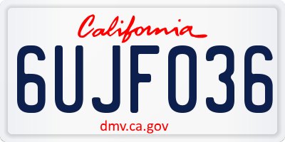 CA license plate 6UJF036
