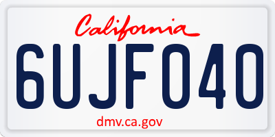 CA license plate 6UJF040