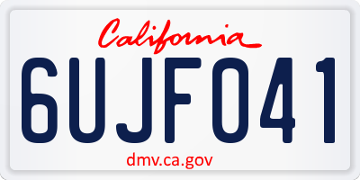 CA license plate 6UJF041