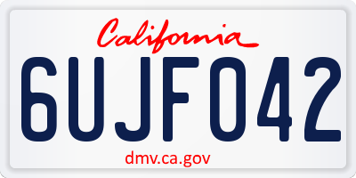 CA license plate 6UJF042