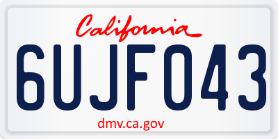 CA license plate 6UJF043