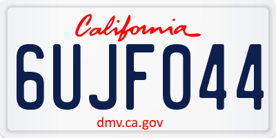 CA license plate 6UJF044