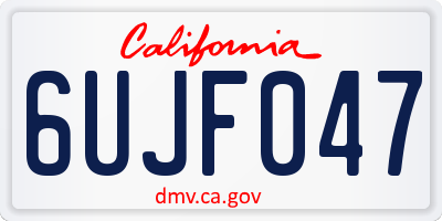 CA license plate 6UJF047