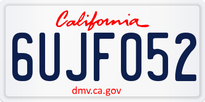 CA license plate 6UJF052