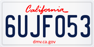CA license plate 6UJF053