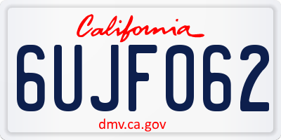 CA license plate 6UJF062