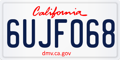 CA license plate 6UJF068
