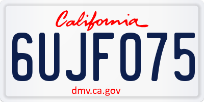 CA license plate 6UJF075
