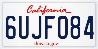 CA license plate 6UJF084