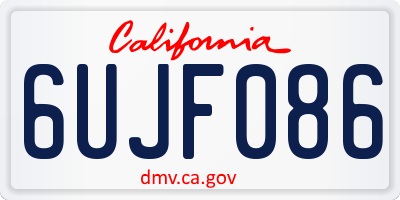 CA license plate 6UJF086