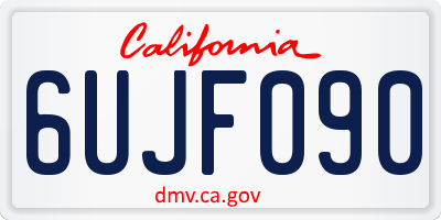 CA license plate 6UJF090
