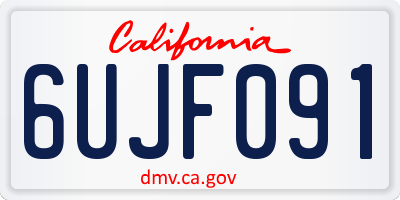 CA license plate 6UJF091