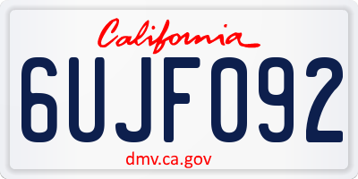 CA license plate 6UJF092