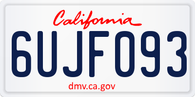 CA license plate 6UJF093