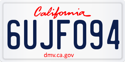 CA license plate 6UJF094