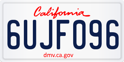 CA license plate 6UJF096