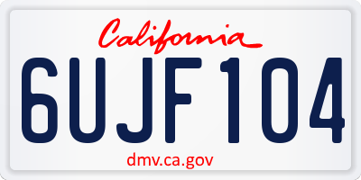 CA license plate 6UJF104