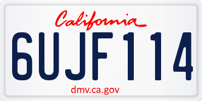 CA license plate 6UJF114