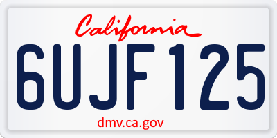 CA license plate 6UJF125