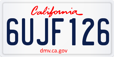 CA license plate 6UJF126