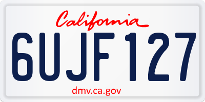 CA license plate 6UJF127