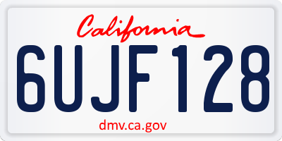 CA license plate 6UJF128