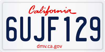 CA license plate 6UJF129