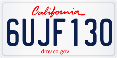 CA license plate 6UJF130