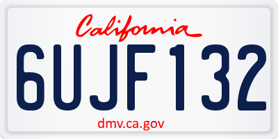 CA license plate 6UJF132