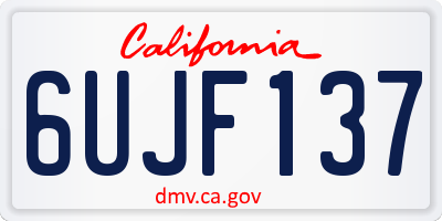 CA license plate 6UJF137