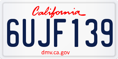 CA license plate 6UJF139