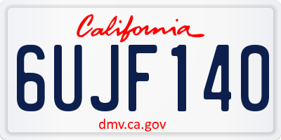 CA license plate 6UJF140