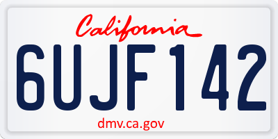 CA license plate 6UJF142
