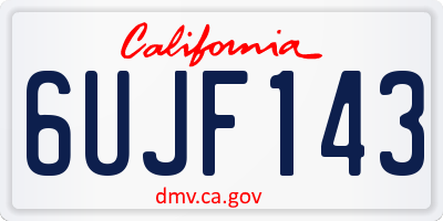 CA license plate 6UJF143