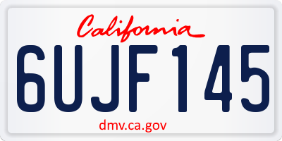 CA license plate 6UJF145