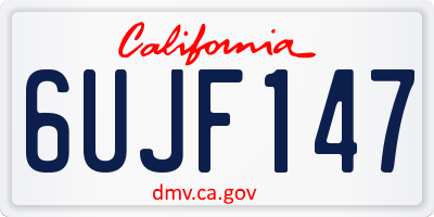 CA license plate 6UJF147