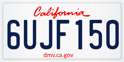 CA license plate 6UJF150