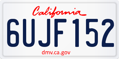 CA license plate 6UJF152