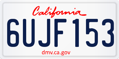 CA license plate 6UJF153