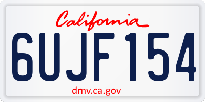 CA license plate 6UJF154