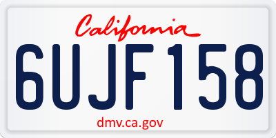 CA license plate 6UJF158