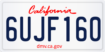 CA license plate 6UJF160