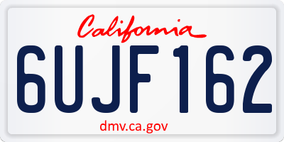 CA license plate 6UJF162